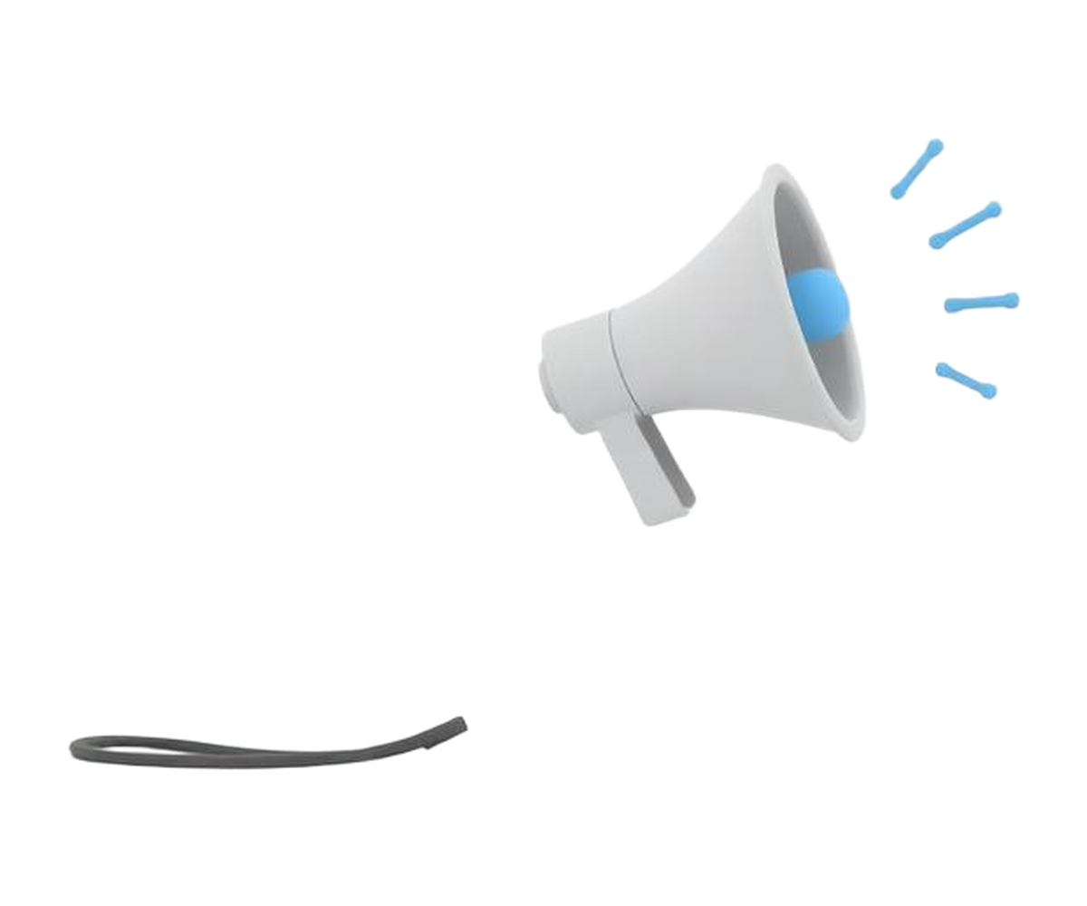 A megaphone with floating speech bubbles