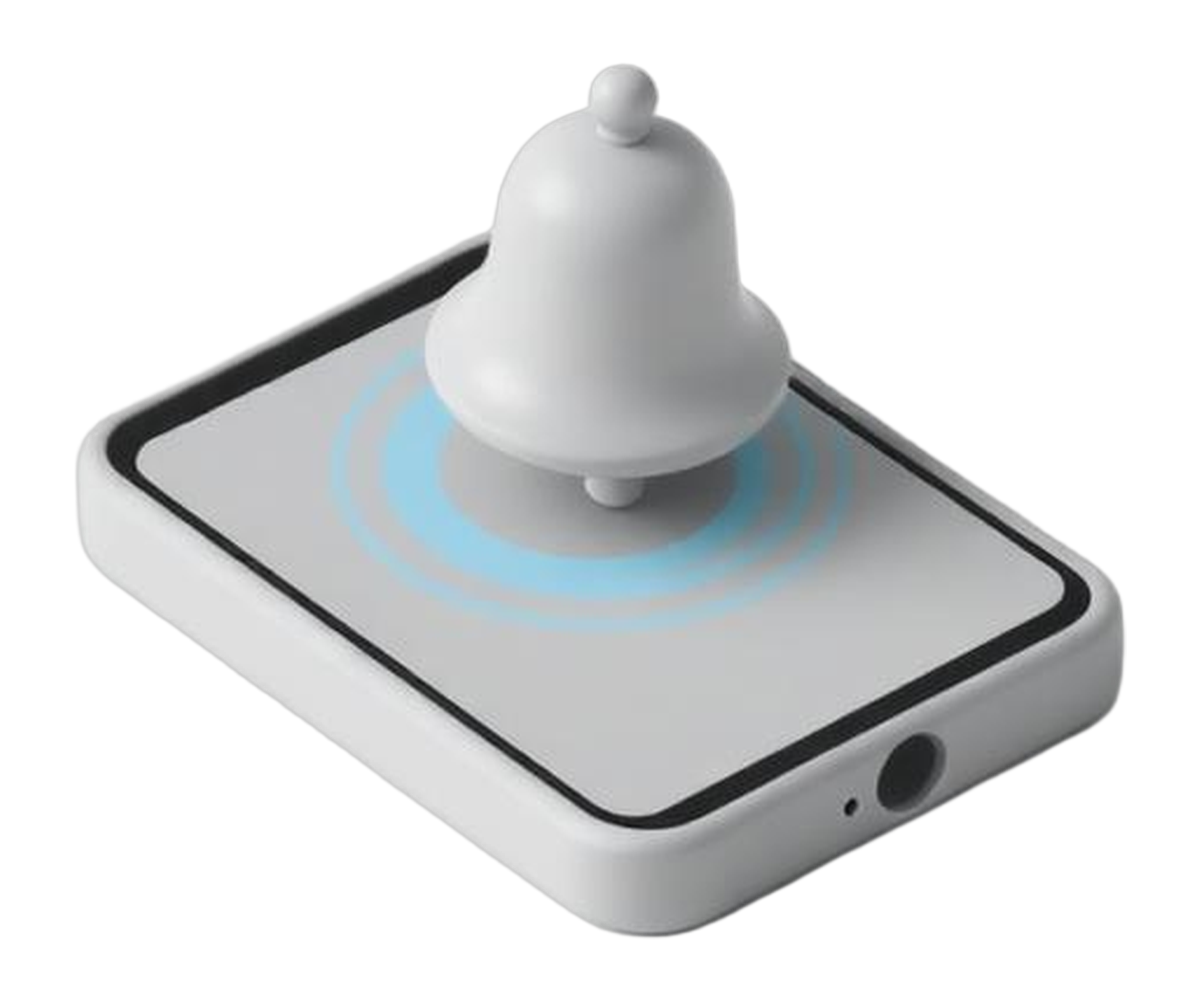 A phone with a push notification ringing