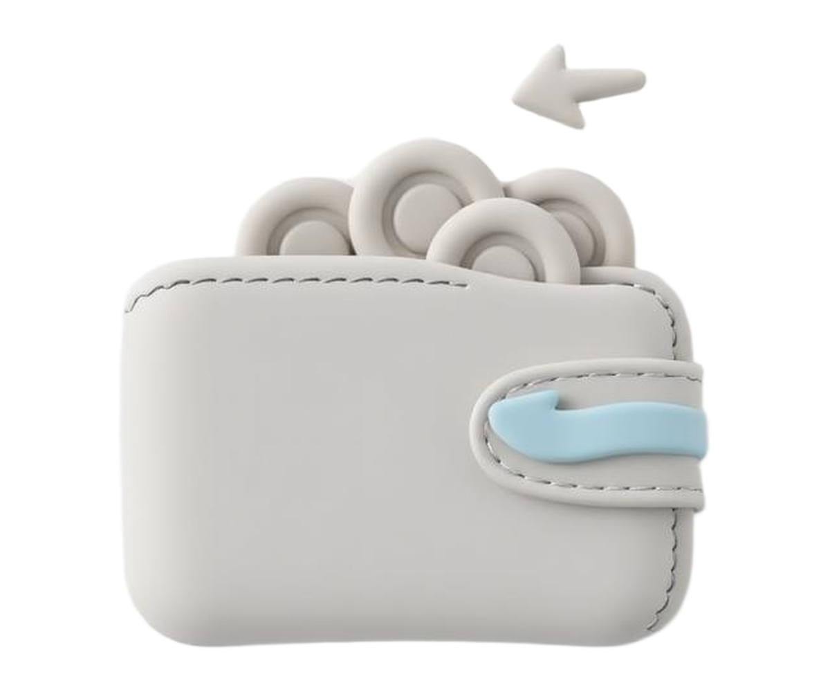 A wallet collecting clay coins